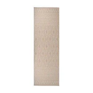 Tapete de tecido plano para exterior 80x250 cm riscas castanhas (Ajustável)