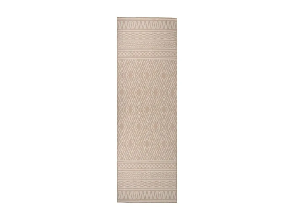 Tapete de tecido plano para exterior 80x250 cm riscas castanhas (Ajustável)