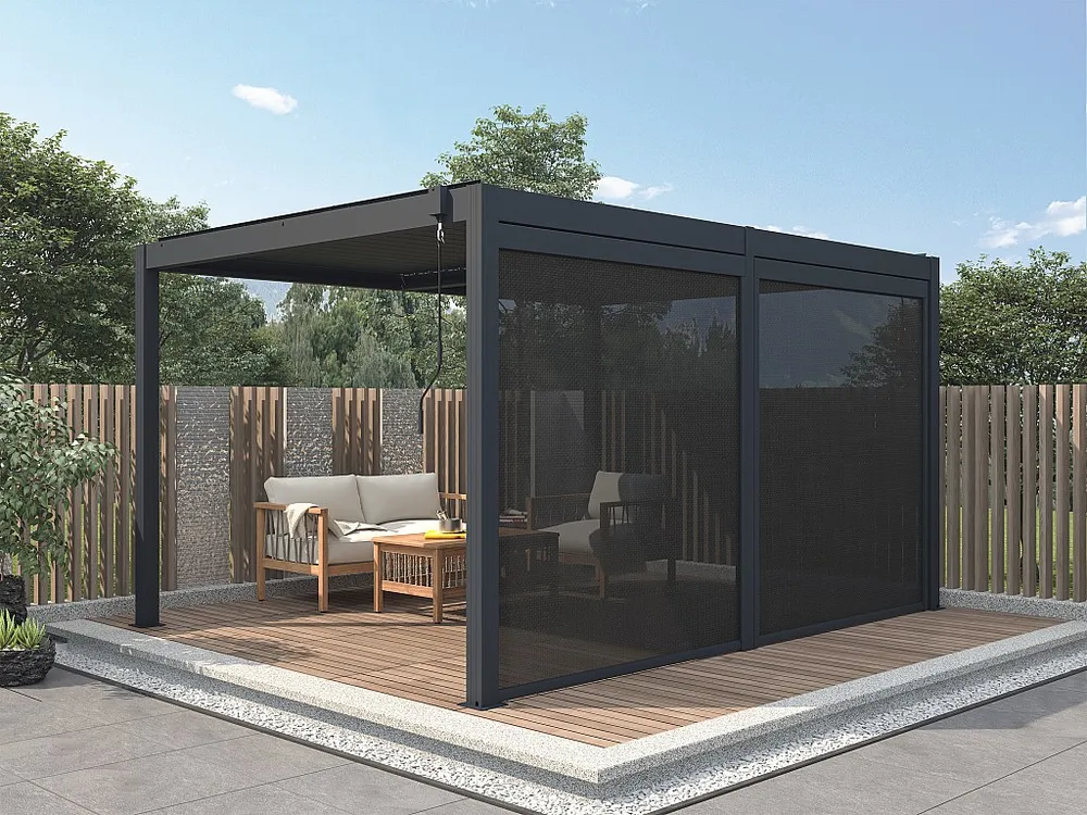 Cortina retrátil para pérgola bioclimática, L3,67 x 2,05 m, VIADANA