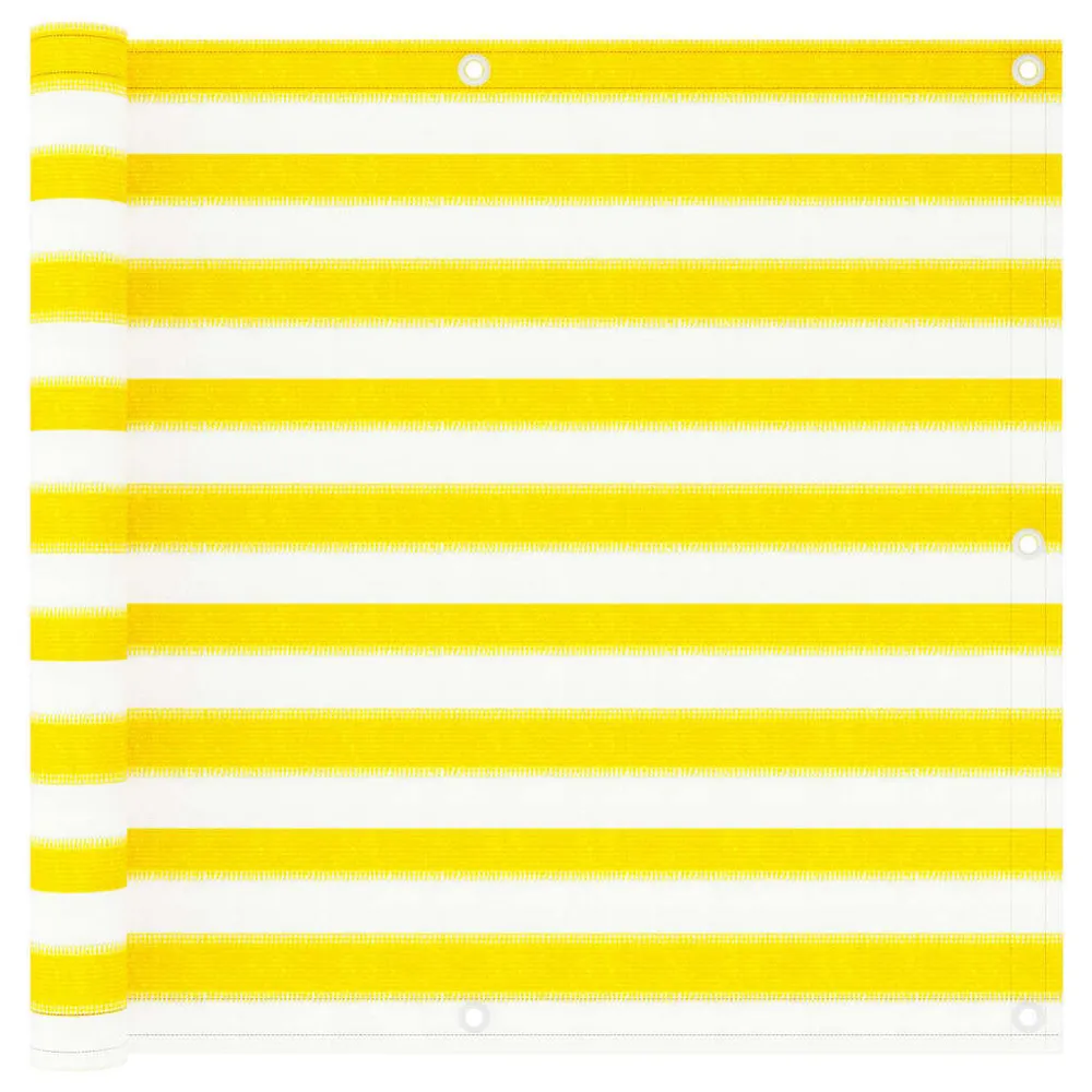 Tela de varanda 90x300 cm PEAD amarelo e branco