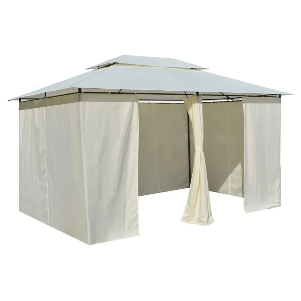 Tenda de jardim com cortinas 4x3 m branco