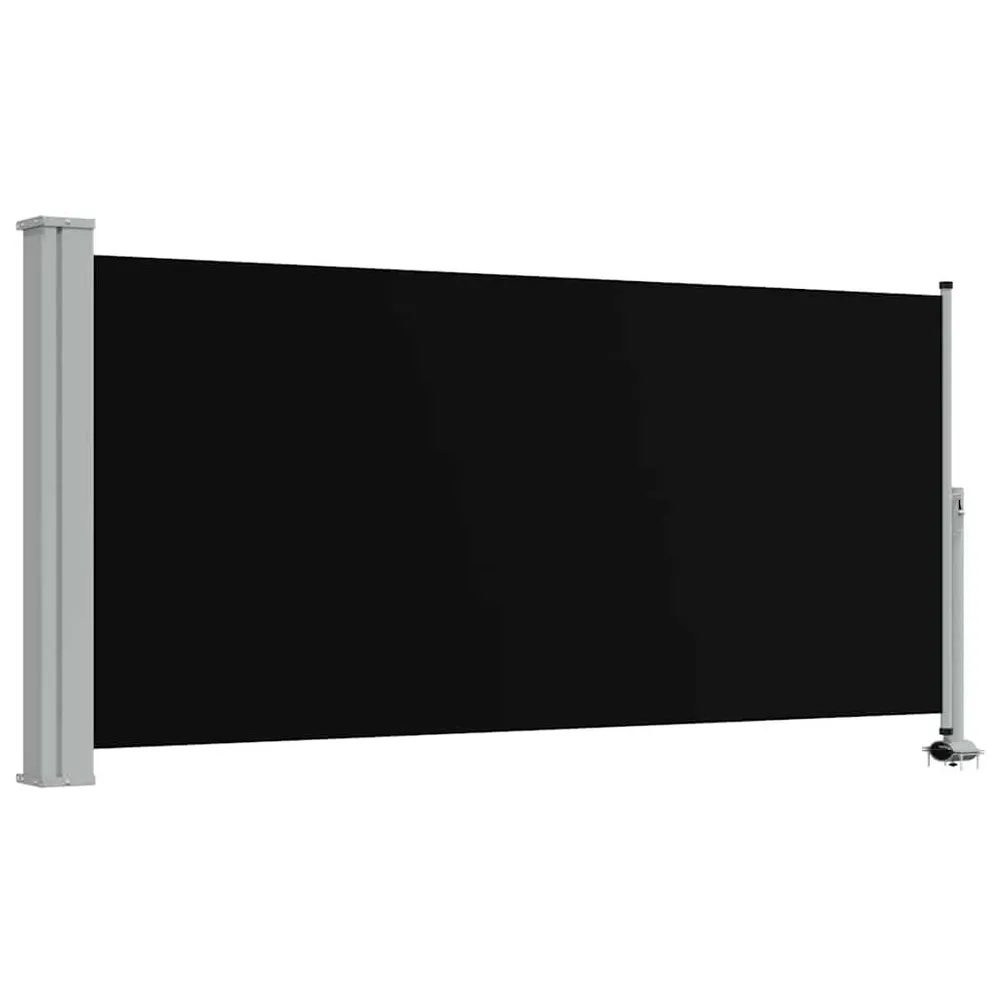 Toldo lateral retrátil para pátio 120x300 cm preto