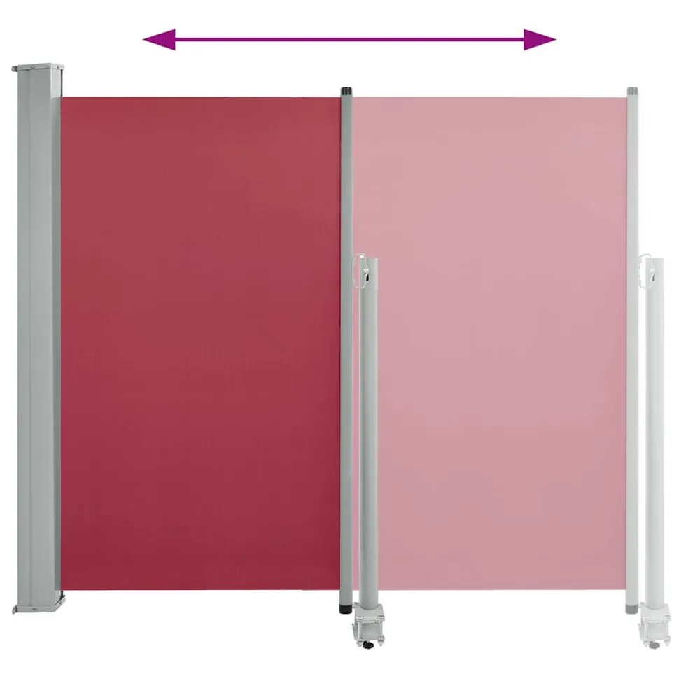 Toldo lateral retrátil para pátio 120x300 cm vermelho