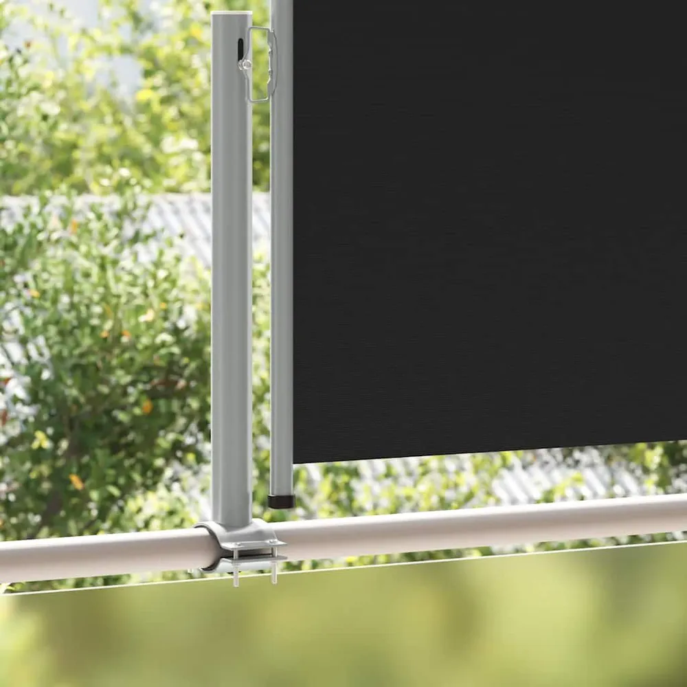 Toldo lateral retrátil para pátio 120x300 cm preto