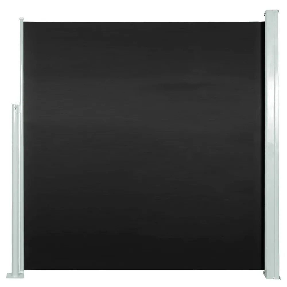 Toldo lateral retrátil para pátio 140x300 cm preto