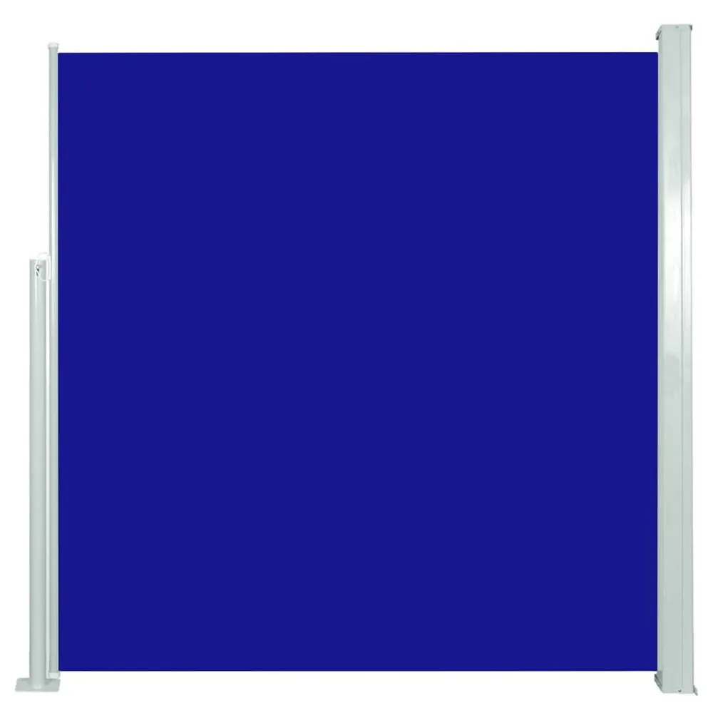 Toldo lateral retrátil para pátio 140x300 cm azul