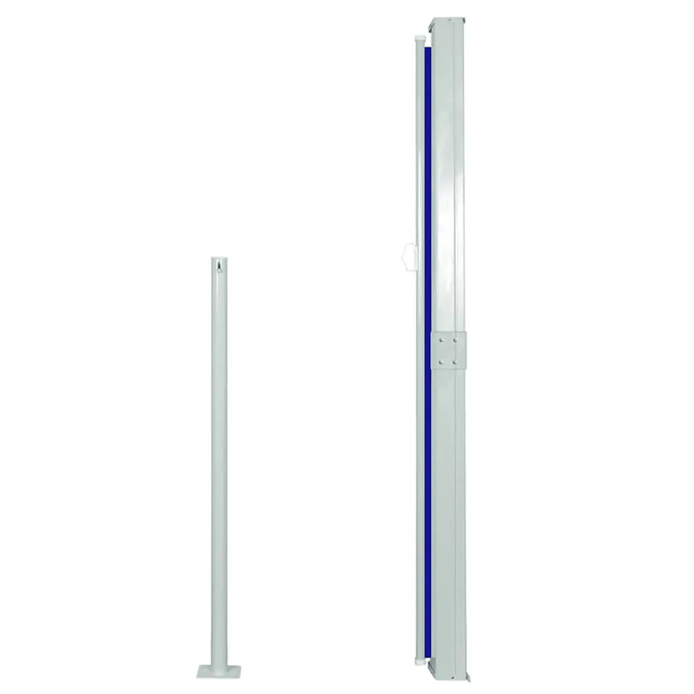 Toldo lateral retrátil para pátio 140x300 cm azul