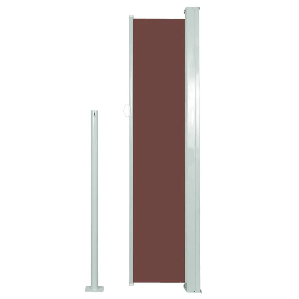 Toldo lateral retrátil para pátio 140x300 cm castanho