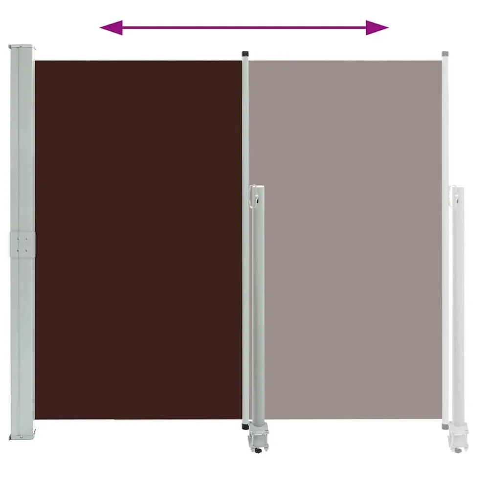 Toldo lateral retrátil para pátio 140x300 cm castanho
