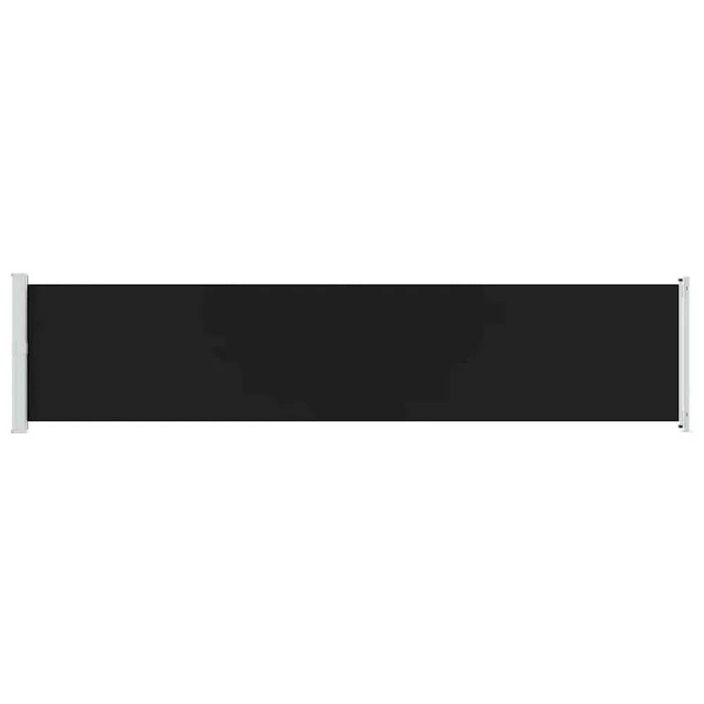 Toldo lateral retrátil para pátio 140x600 cm preto
