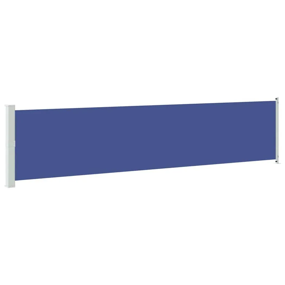 Toldo lateral retrátil para pátio 140x600 cm azul