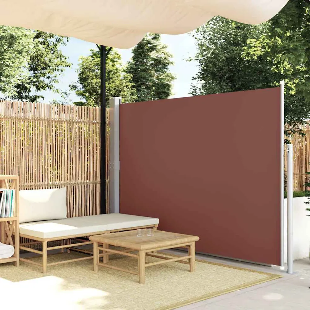 Toldo lateral retrátil para pátio 160x300 cm castanho