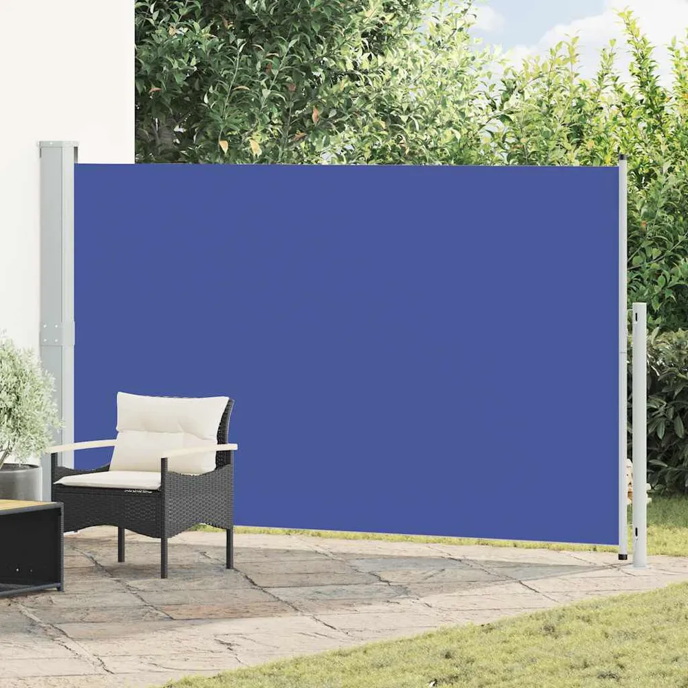 Toldo lateral retrátil para pátio 180x300 cm azul