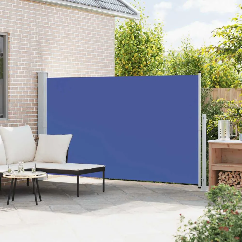 Toldo lateral retrátil para pátio 180x300 cm azul