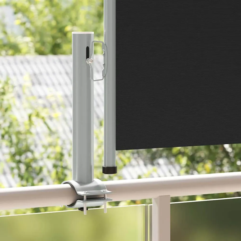 Toldo lateral retrátil para pátio 60x300 cm preto