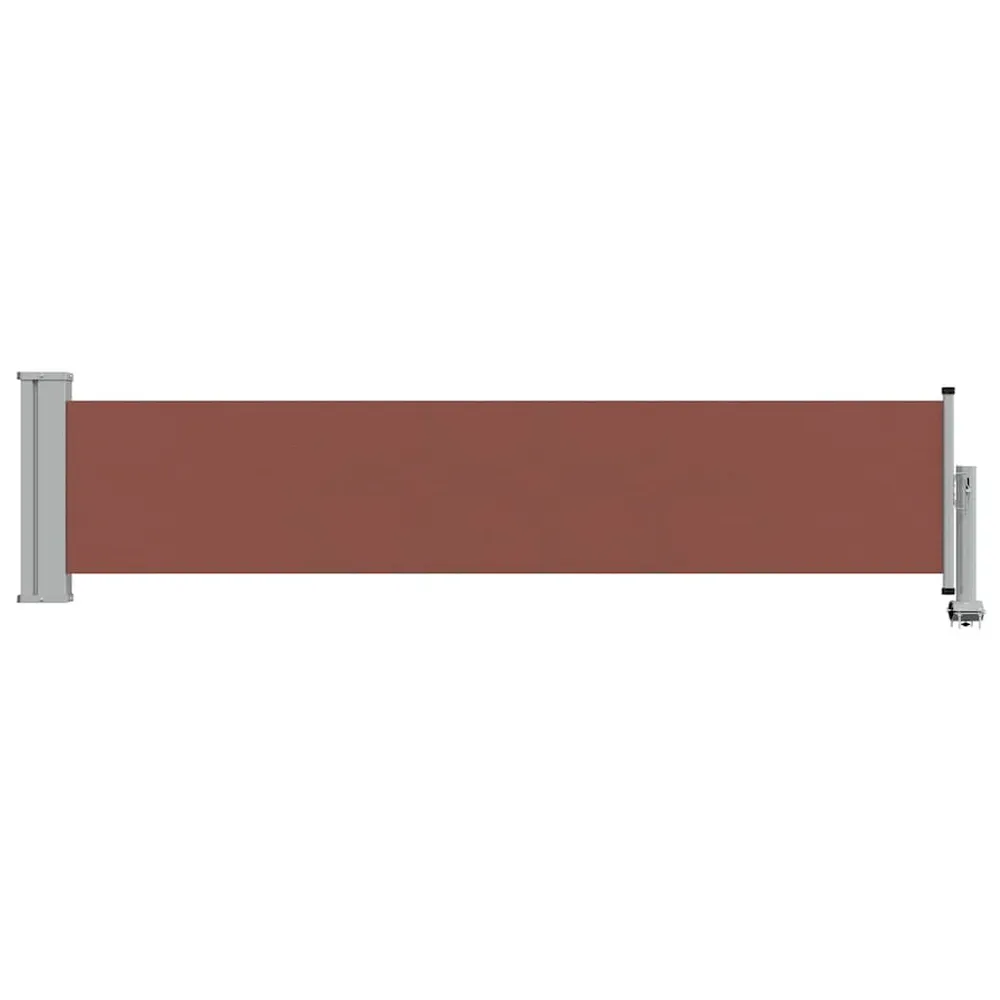 Toldo lateral retrátil para pátio 60x300 cm castanho