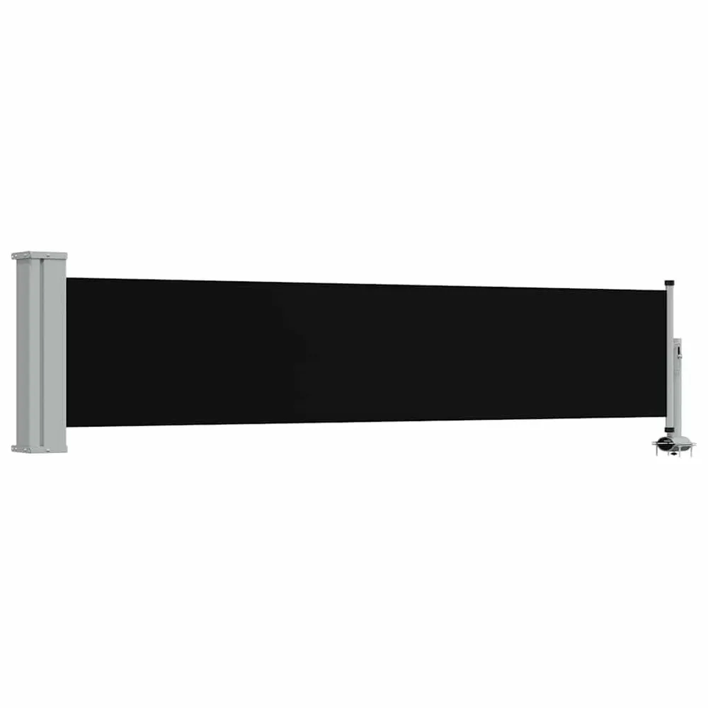 Toldo lateral retrátil para pátio 60x300 cm preto