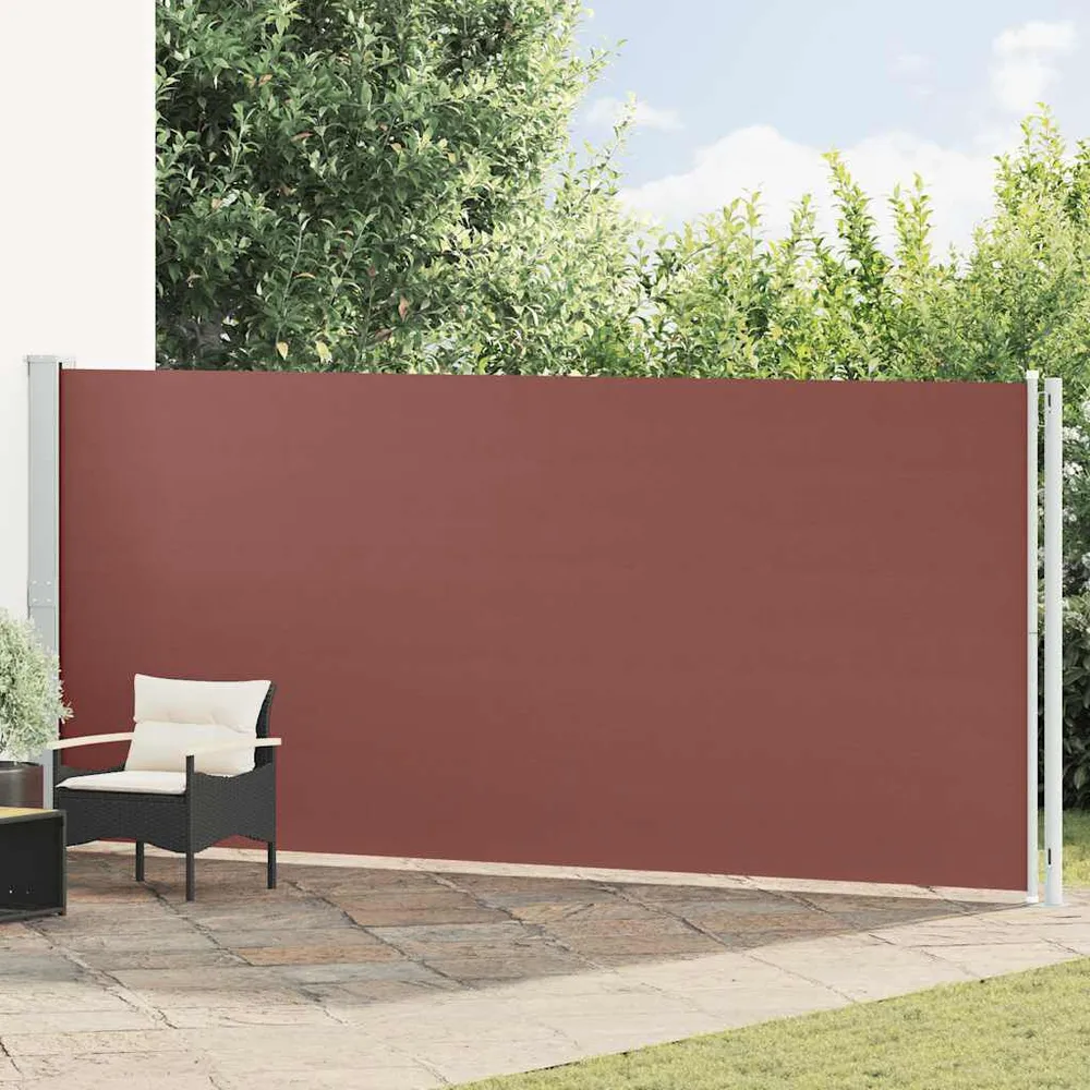 Toldo lateral retrátil de pátio 180x600 cm castanho