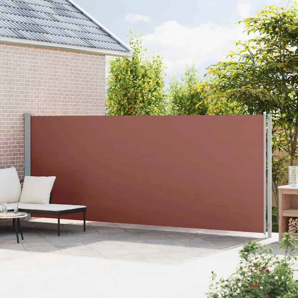 Toldo lateral retrátil de pátio 180x600 cm castanho
