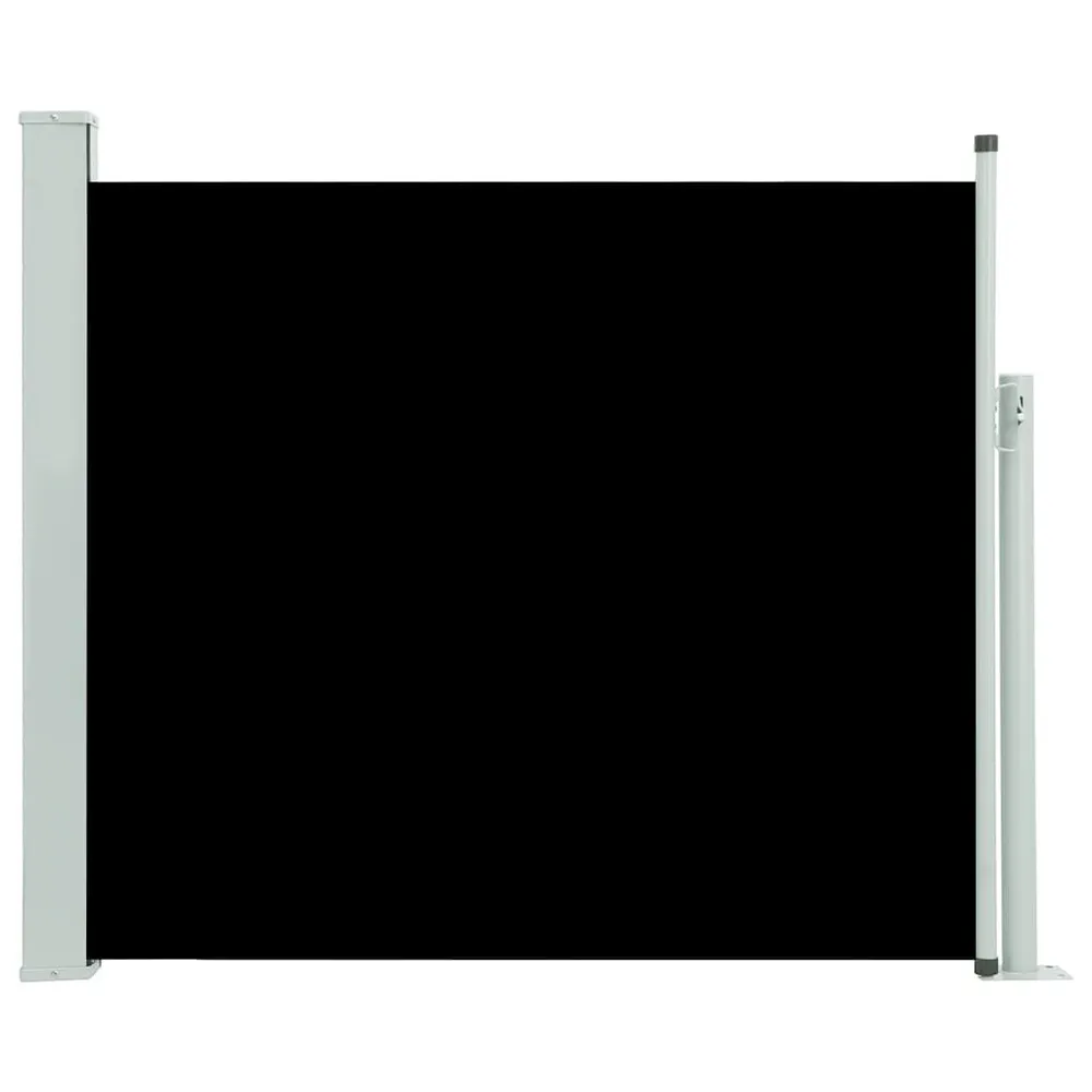 Toldo lateral retrátil para pátio 100x300 cm preto
