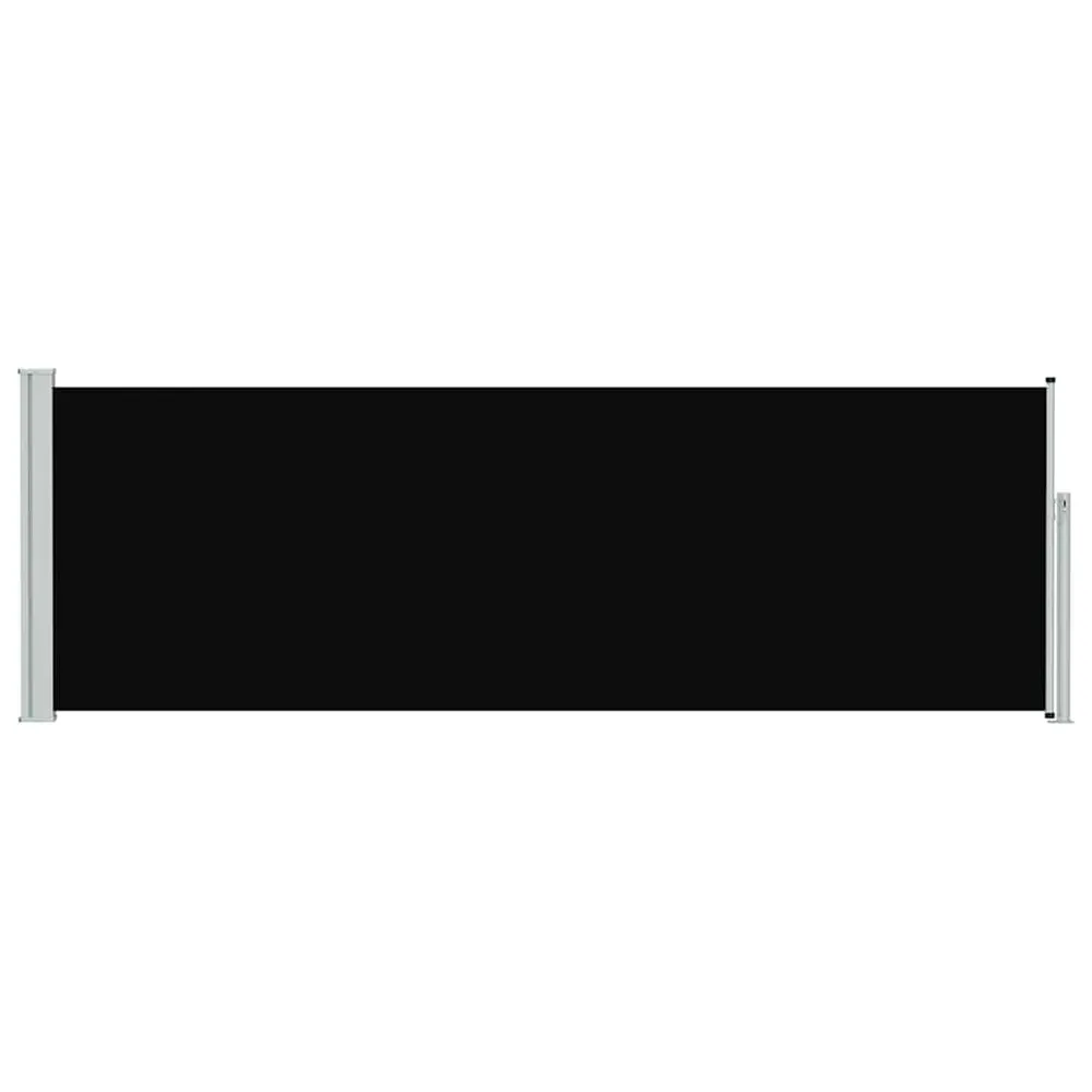 Toldo lateral retrátil para pátio 100x300 cm preto