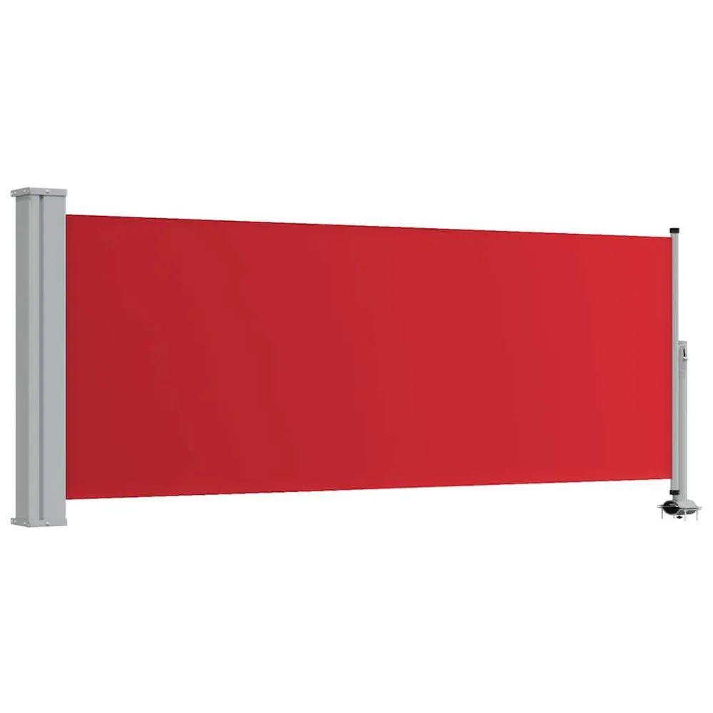 Toldo lateral retrátil para pátio 100x300 cm vermelho