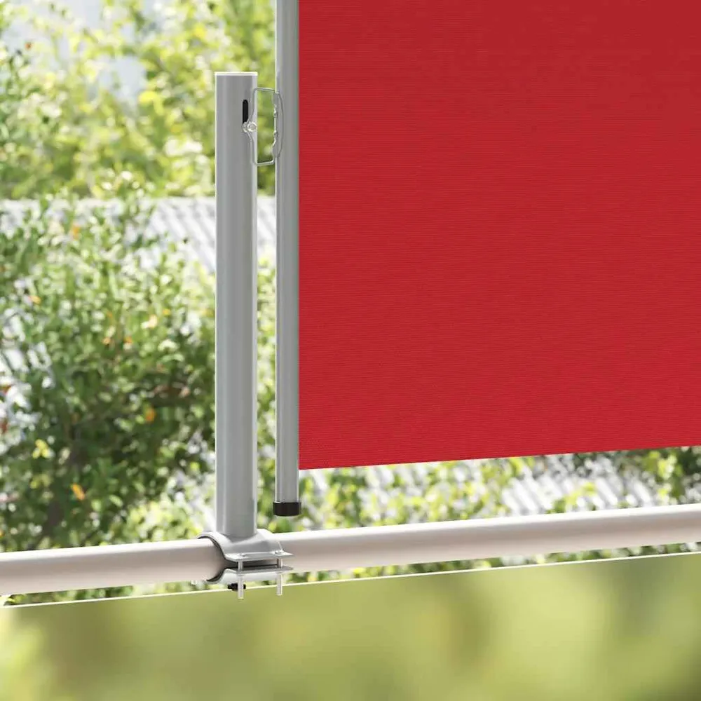 Toldo lateral retrátil para pátio 100x300 cm vermelho