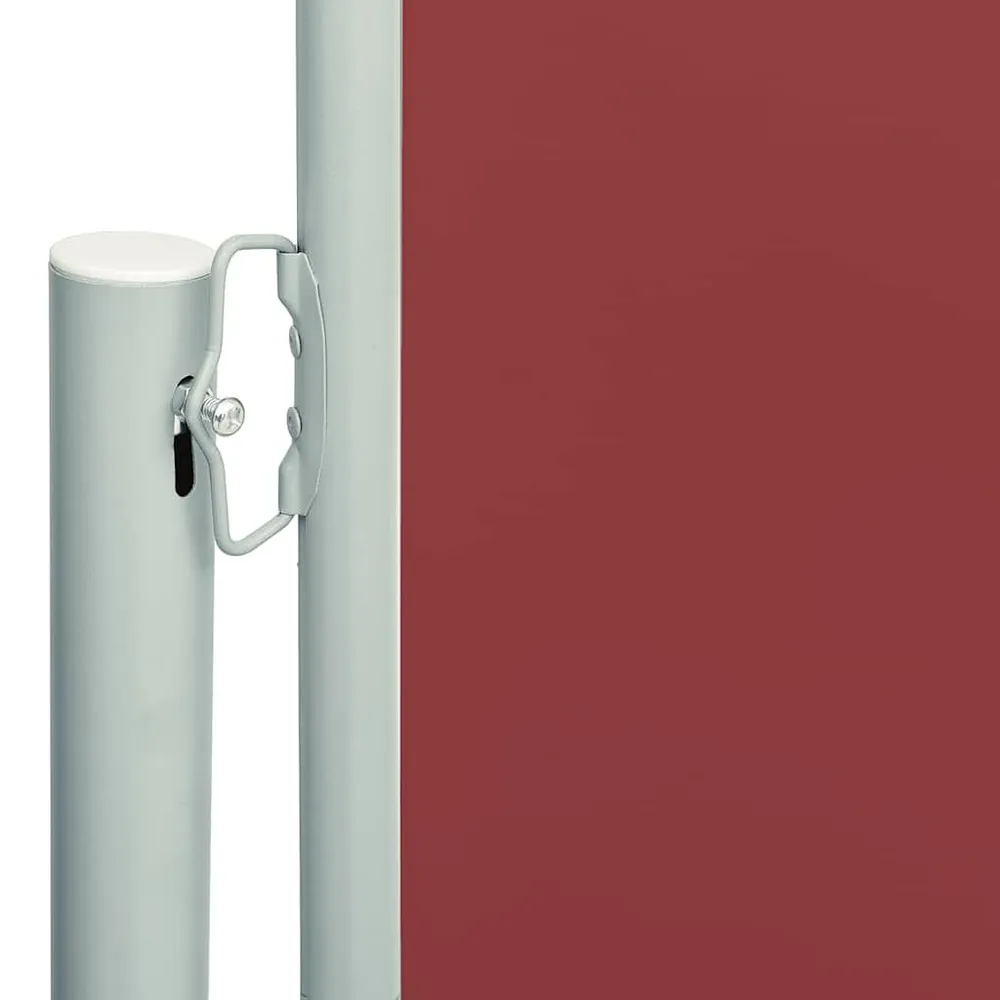 Toldo lateral retrátil para pátio 117x600 cm vermelho