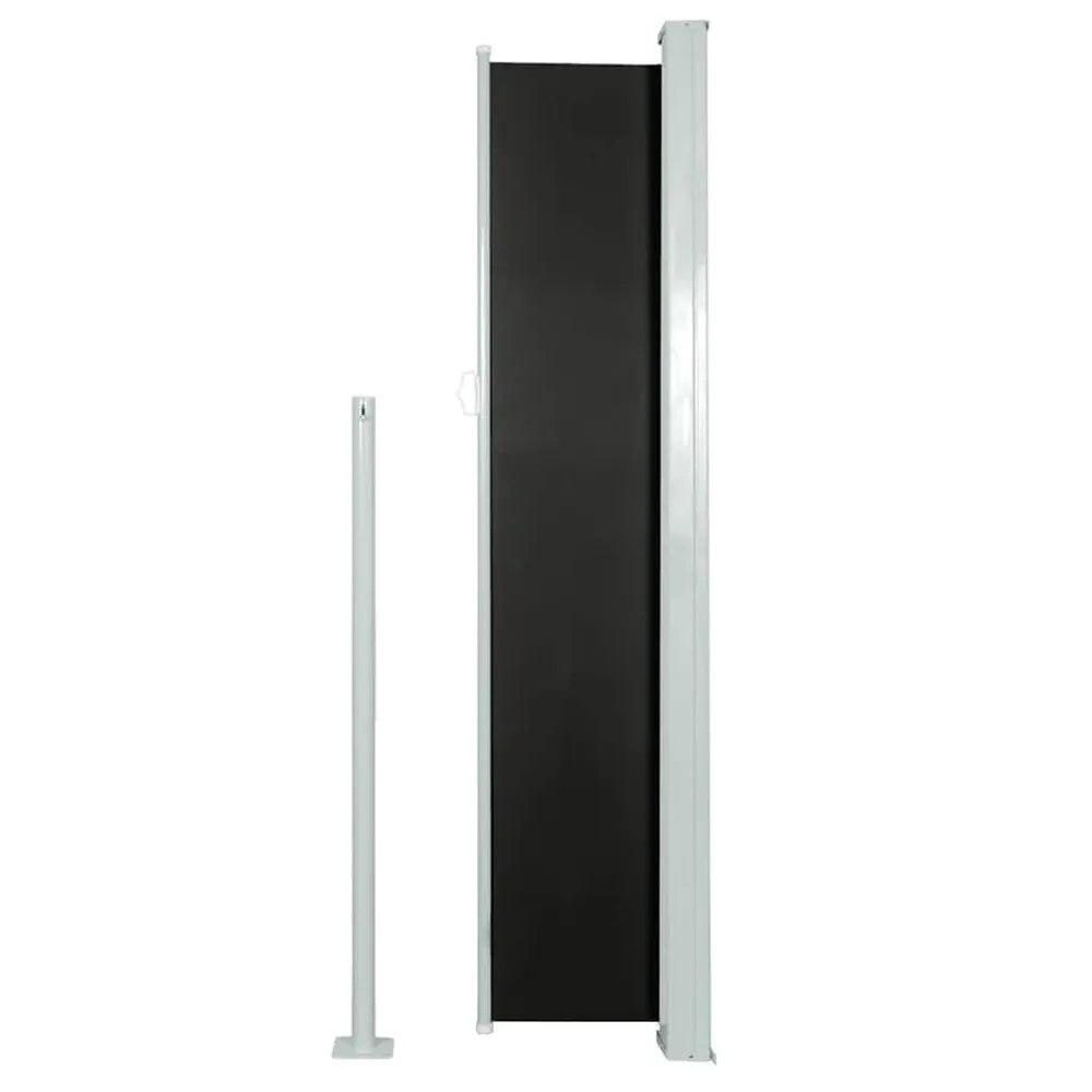 Toldo lateral retrátil para pátio 170x300 cm preto