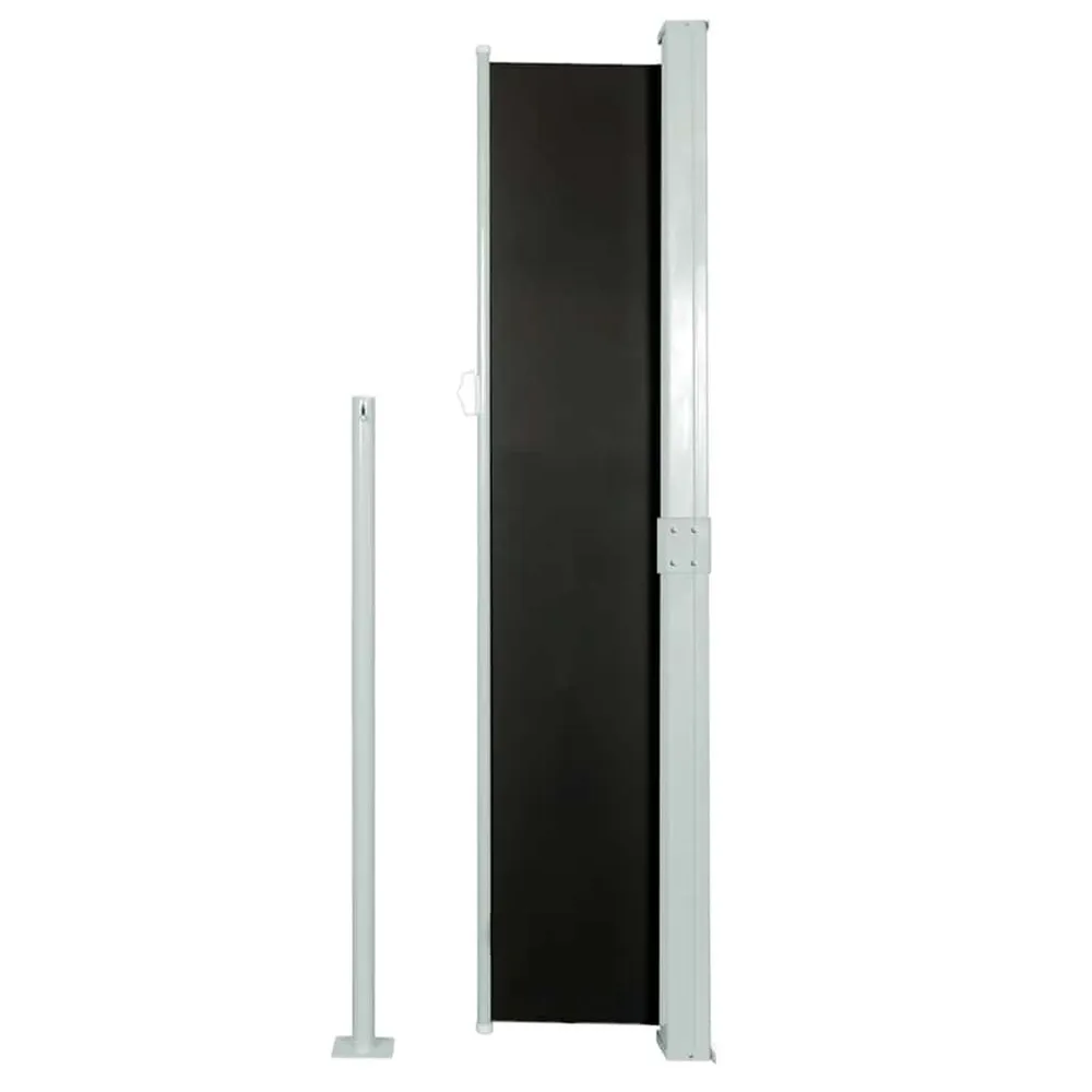 Toldo lateral retrátil para pátio 170x300 cm preto