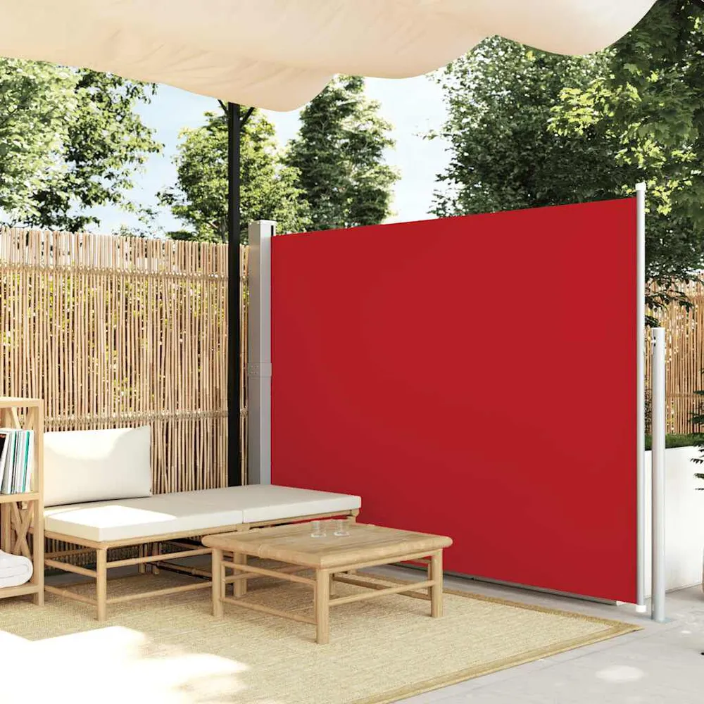 Toldo lateral retrátil para pátio 170x300 cm vermelho