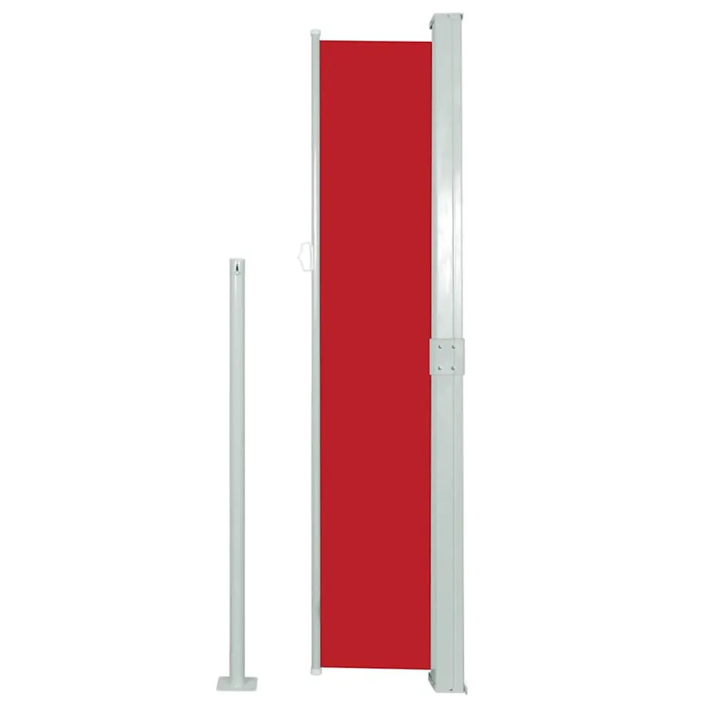 Toldo lateral retrátil para pátio 170x300 cm vermelho