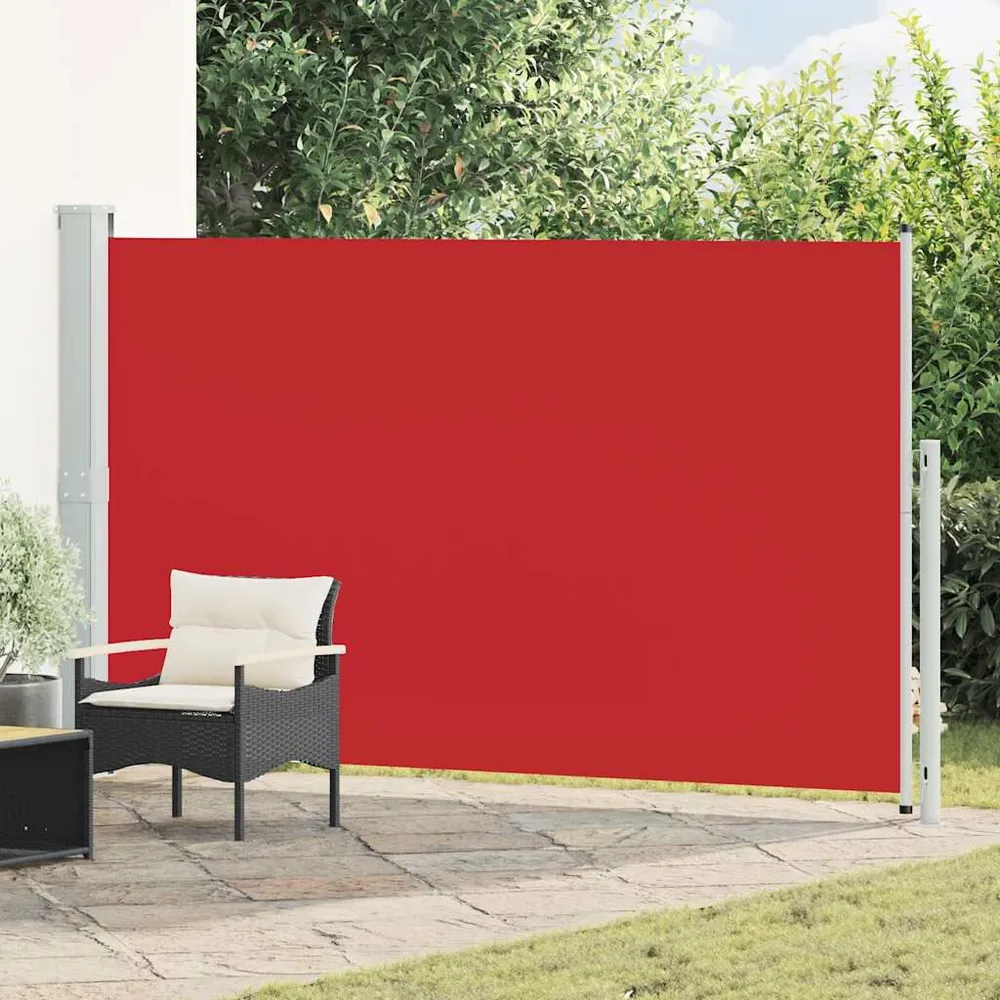 Toldo lateral retrátil para pátio 180x300 cm vermelho