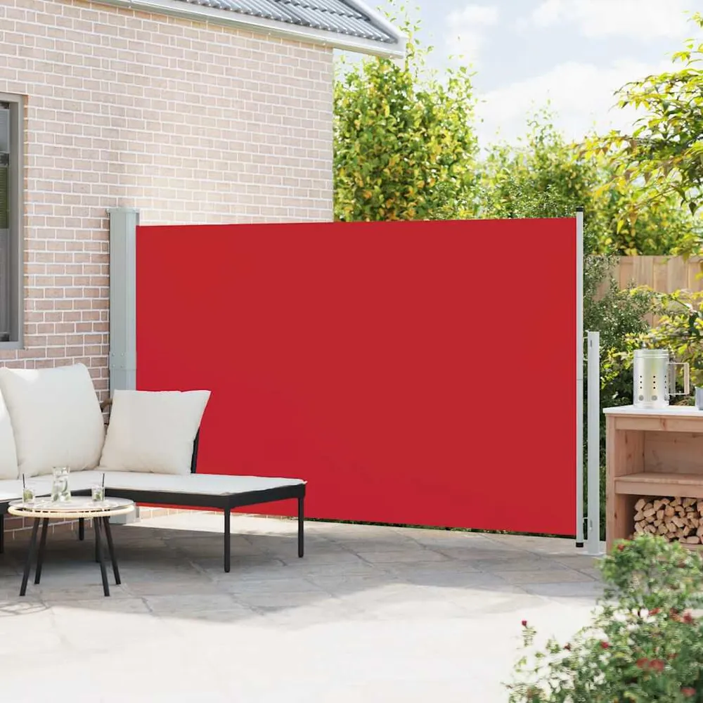 Toldo lateral retrátil para pátio 180x300 cm vermelho