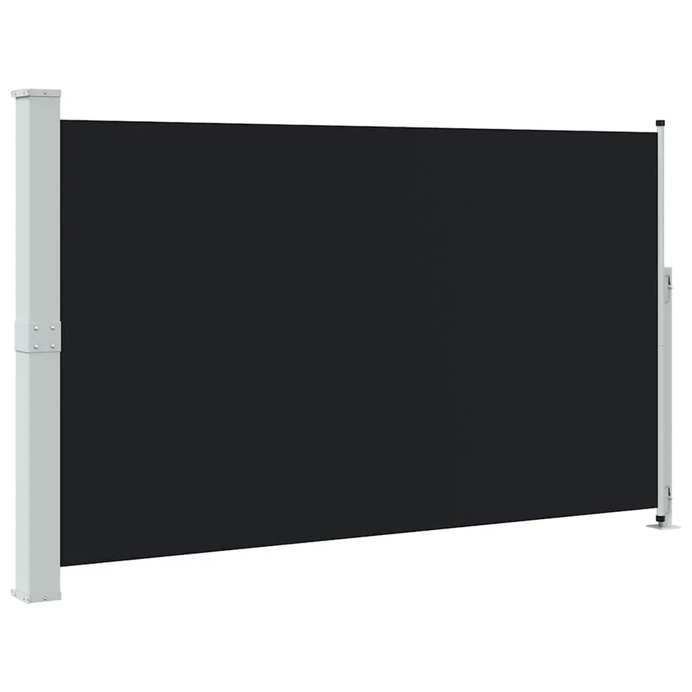 Toldo lateral retrátil para pátio 180x300 cm preto
