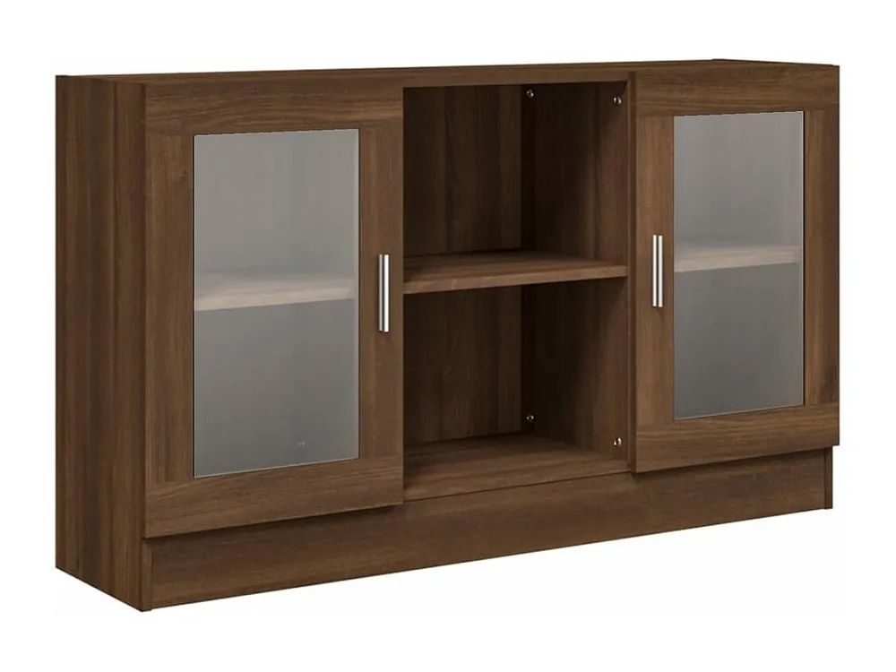 Vitrine 120x30,5x70 cm derivados madeira carvalho castanho