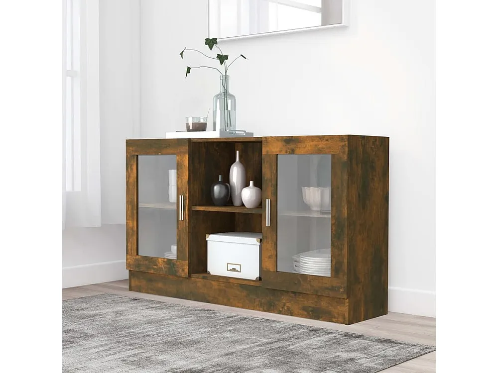 Vitrine 120x30,5x70 cm derivados de madeira carvalho fumado
