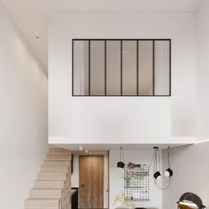 Divisória de atelier vidro fosco alumínio termolacado 180x105 cm preto BAYVIEW para Para-brisa Traseiro