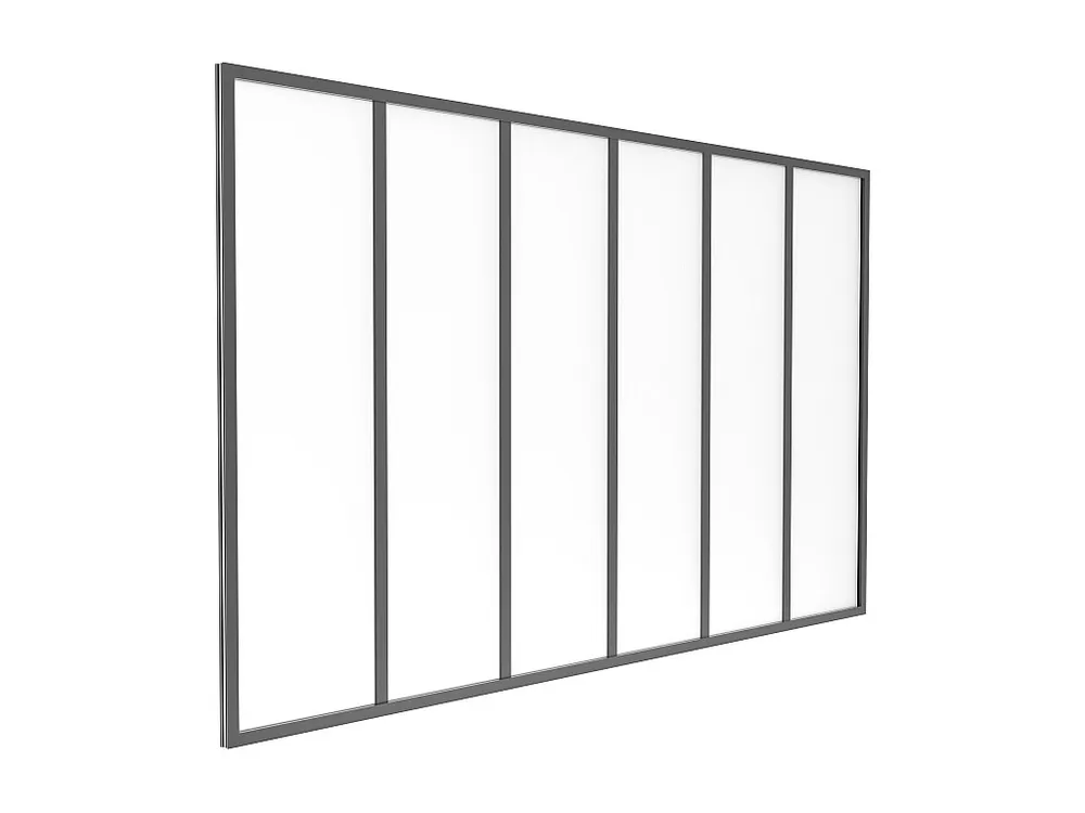 Divisória de atelier vidro fosco alumínio termolacado 180x105 cm preto BAYVIEW para Para-brisa Traseiro