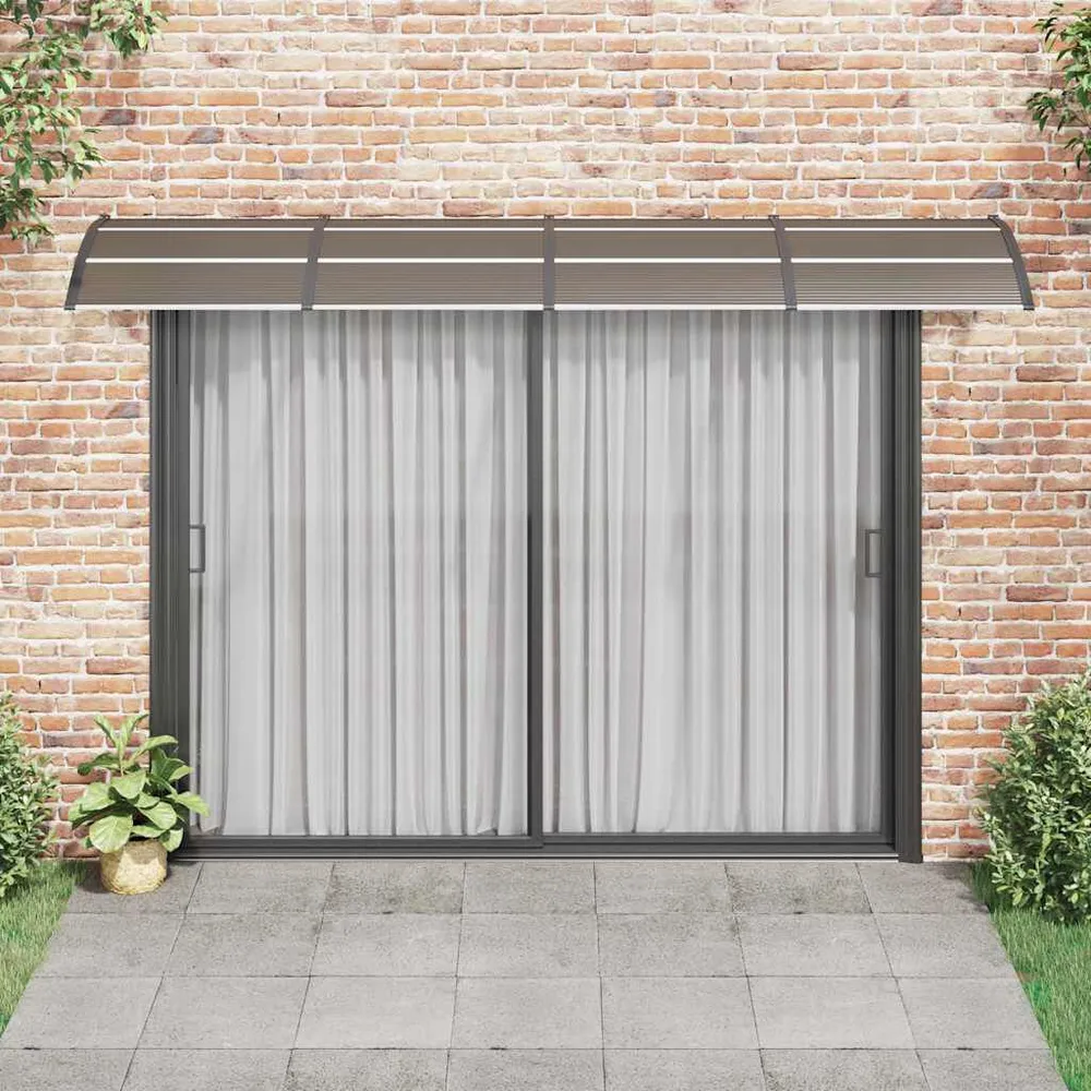 ço Galvanizado Toldo para porta 350x100 cm policarbonato preto