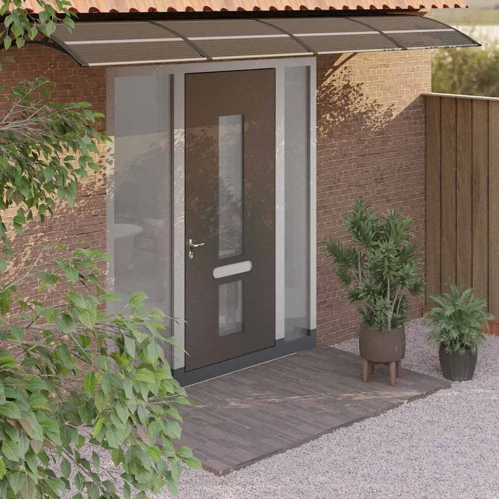 Protetor de Porta-traseira Toldo para porta 350x75 cm policarbonato preto