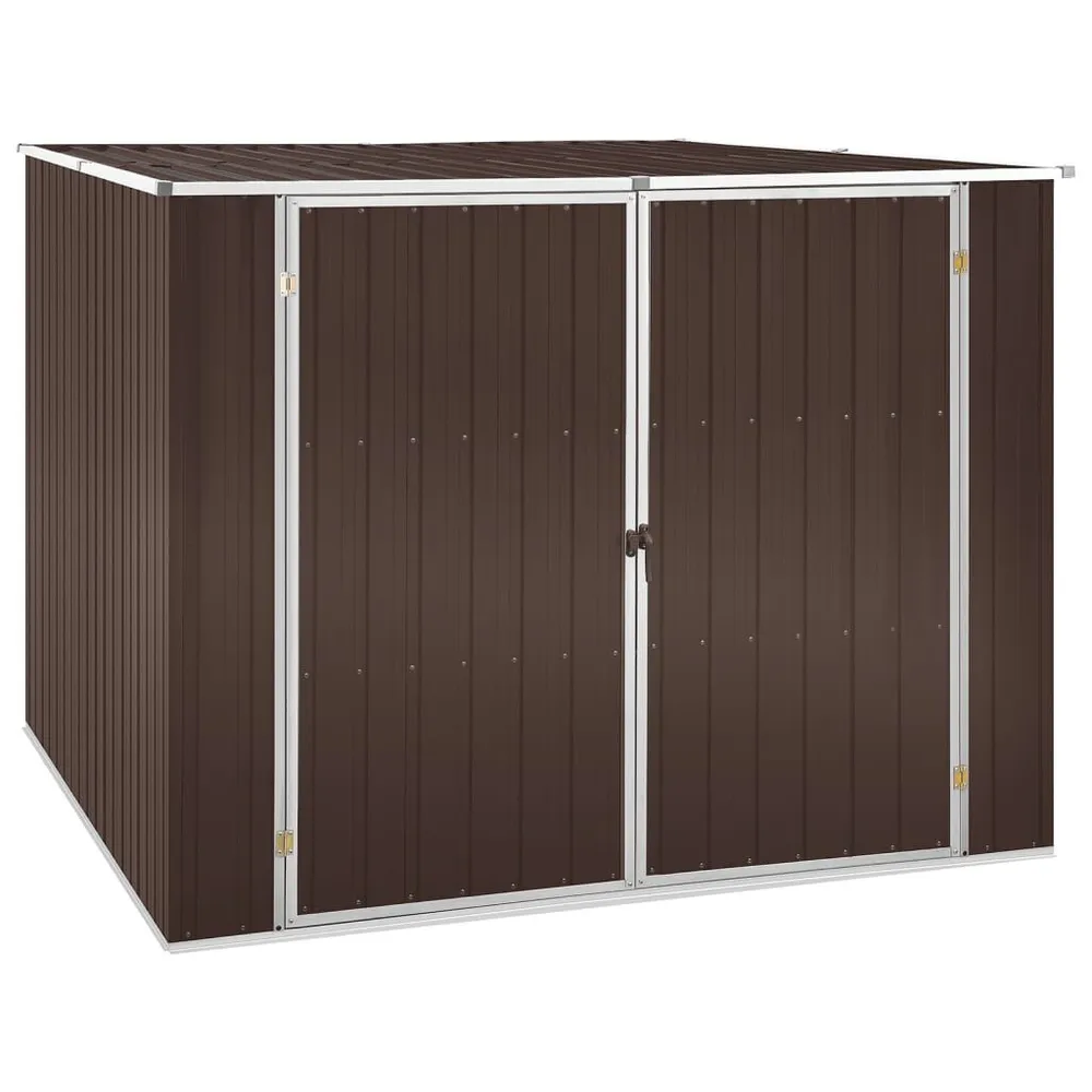 Resistente Impactos Abrigo de jardim 195x198x159 cm ço galvanizado castanho