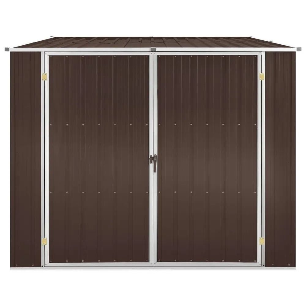 Resistente Impactos Abrigo de jardim 195x198x159 cm ço galvanizado castanho