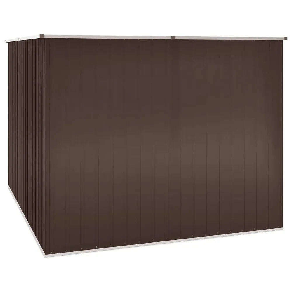 Resistente Impactos Abrigo de jardim 195x198x159 cm ço galvanizado castanho