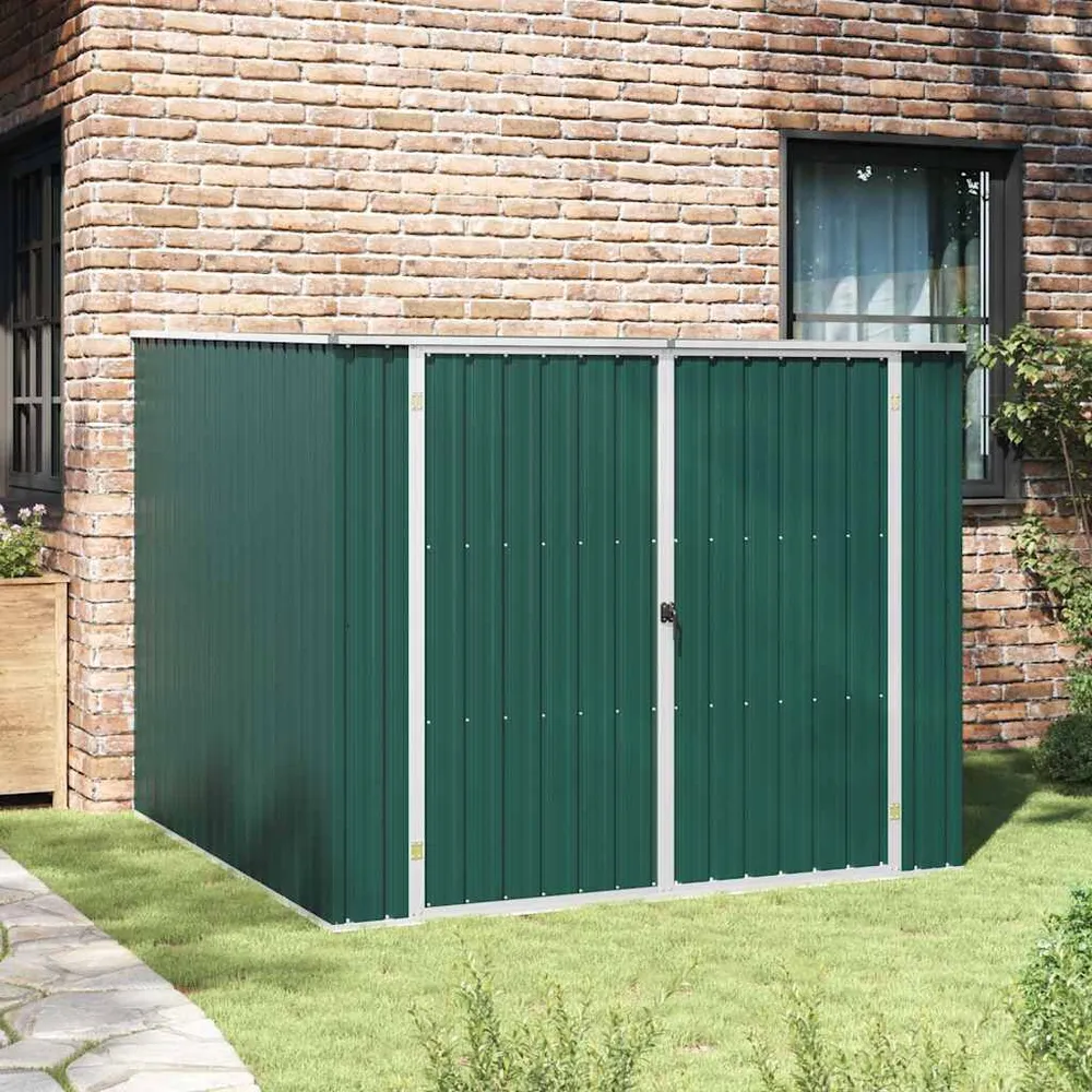 Resistente Impactos Abrigo de jardim 195x198x159 cm ço galvanizado verde