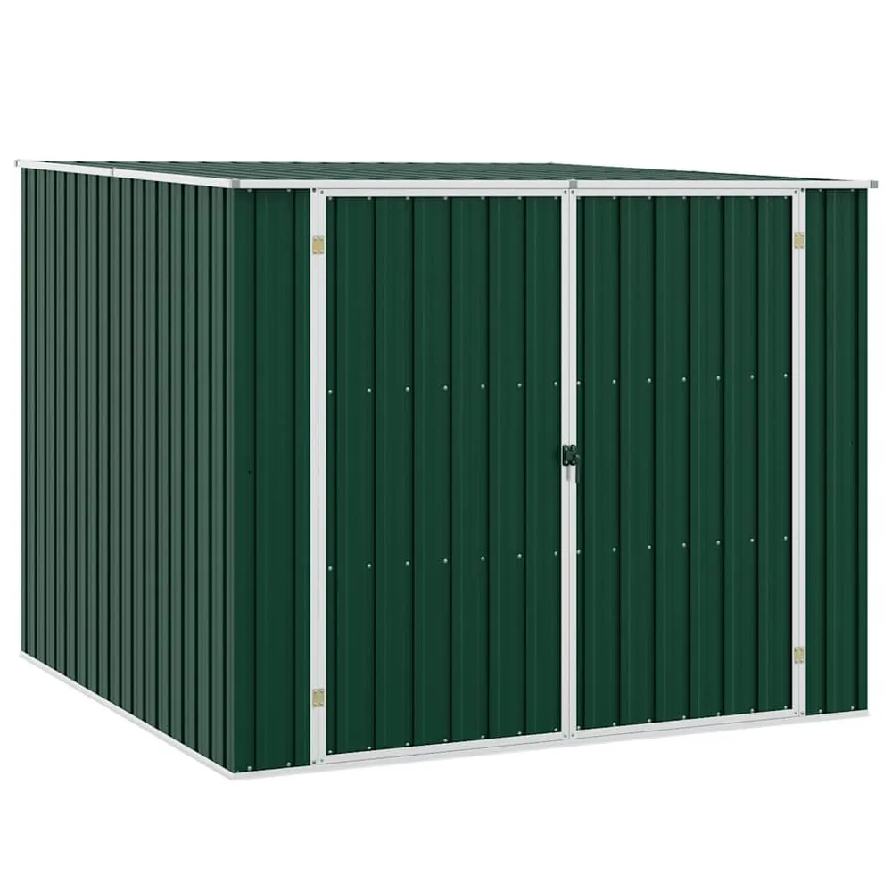 Resistente Impactos Abrigo de jardim 195x198x159 cm ço galvanizado verde