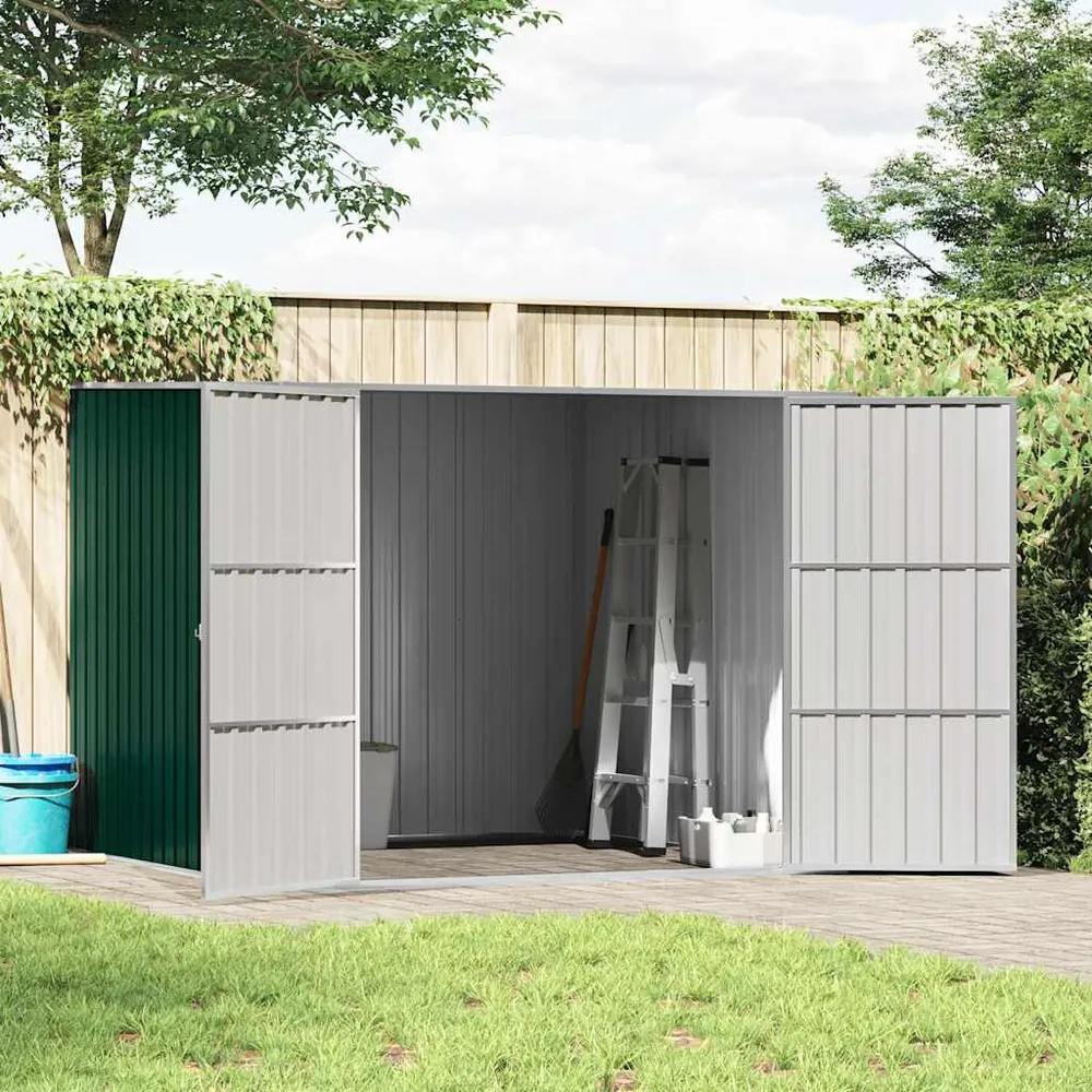 Resistente Impactos Abrigo de jardim 195x198x159 cm ço galvanizado verde