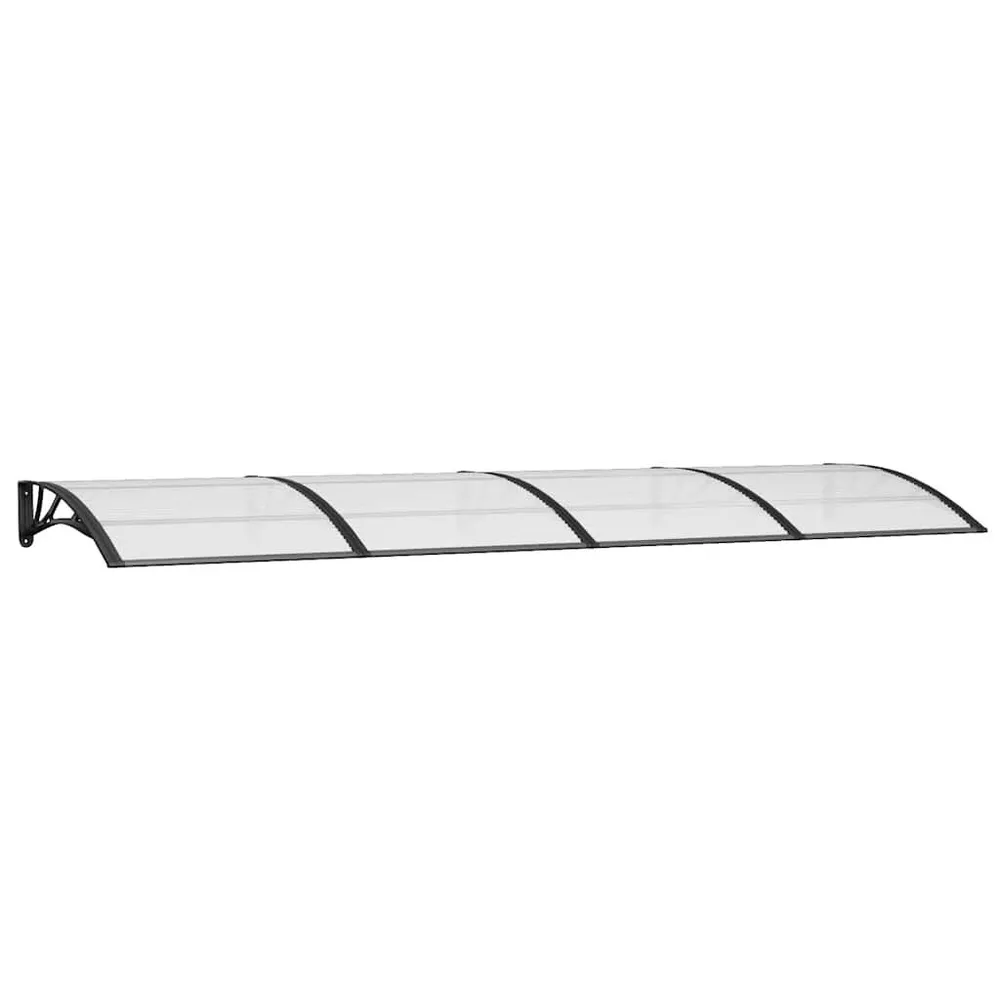 Toldo para porta 350x100 cm policarbonato preto | Alumínio | Leve