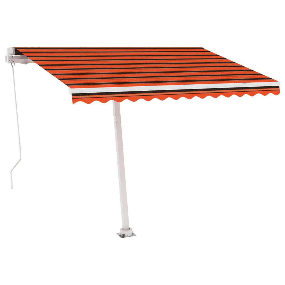 Toldo retrátil tradicional independente 300x250cm laranja e castanho