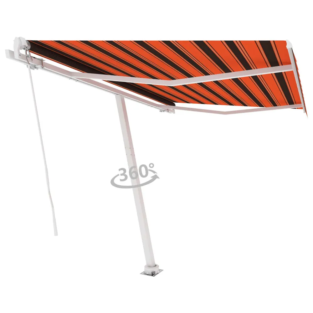 Toldo retrátil tradicional independente 300x250cm laranja e castanho